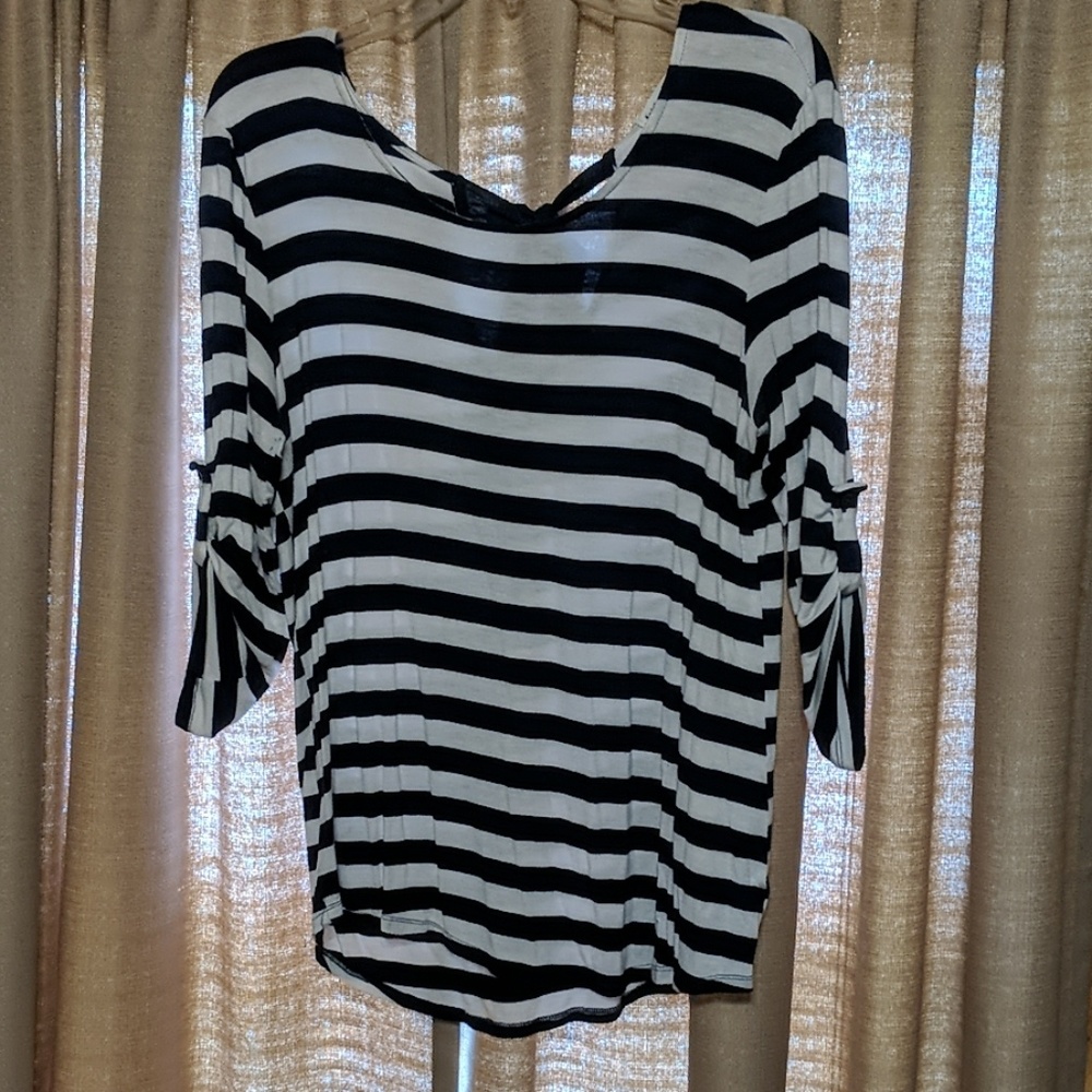 Navy striped blouse